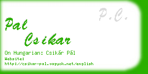 pal csikar business card